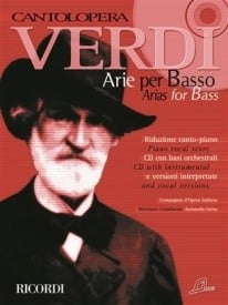 Cantolopera : Verdi - Arias for Bass published by Ricordi (Book & CD)